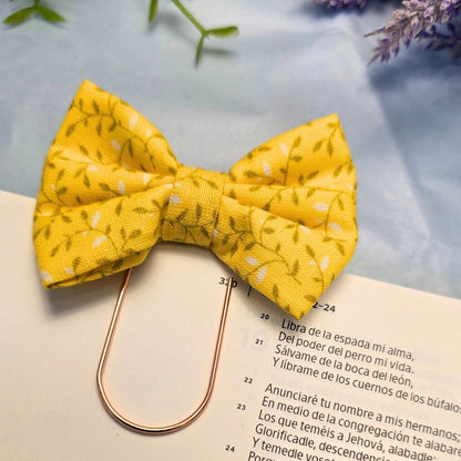 Yellow Bow Bookmark Clip – Cute Page Marker for Bible, Books, Planners & Journals