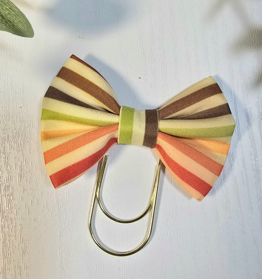 Fall Color Stripes Bookmark Clip – Stylish Metal Page Marker for Books, Planners & Journals